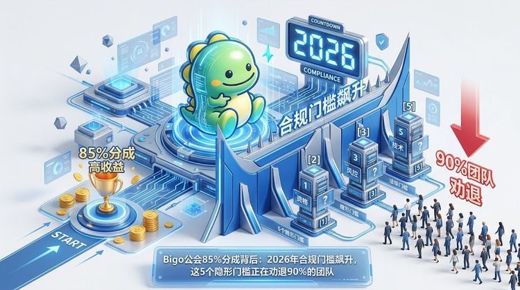 Bigo公会85%分成背后：2026年合规门槛飙升，这5个隐形门槛正在劝退90%的团队